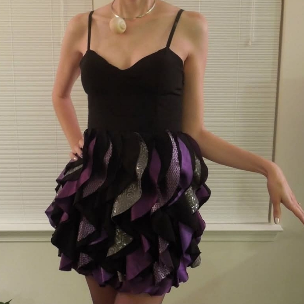 Handmade Ursula costume on a Forever 21 base, Black and Purple Mini Dress, M - Picture 7 of 7